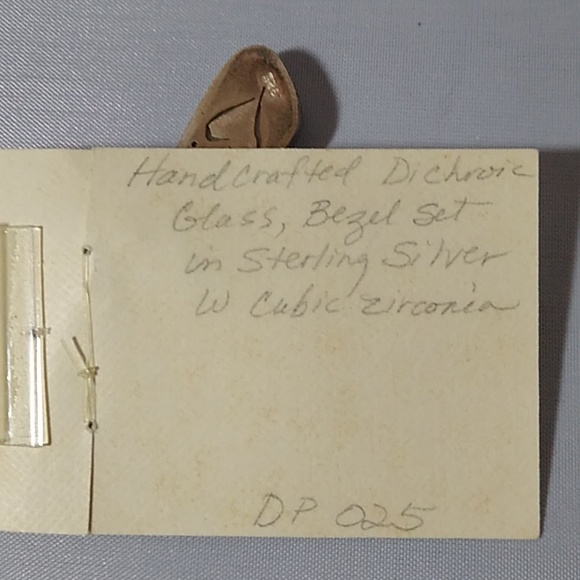 Sterling Silver White Shimmer Dichroic Glass Pendant - Picture 4 of 8